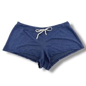 Aerie Blue Terry‎ Knit Lounge Shorts Size XL Drawstring Dolphin Hem